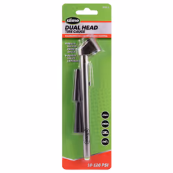 Slime 2016-A Tire Gauge, Dual Head, Pencil, 10-120 psi, includues Valve Extensions