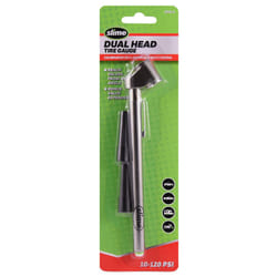 Slime 2016-A Tire Gauge, Dual Head, Pencil, 10-120 psi, includues Valve Extensions
