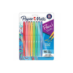 Paper Mate PAP2181607 Assorted Color Flair Duo Pen, Pack of 16