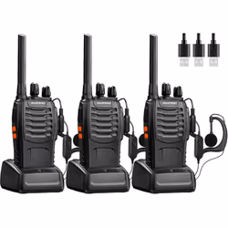 Walkie Talkies Long Range Rechargeable Walkie Talkie Set Portable Handheld 16Channels Two Way Radio with Earpiece,Build in LE ...