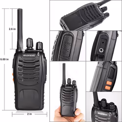 Walkie Talkies Long Range Rechargeable Walkie Talkie Set Portable Handheld 16Channels Two Way Radio with Earpiece,Build in LED Light for Adults