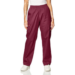 Dickies womens Signature Elastic Waist medical scrubs pants  Wine  Med