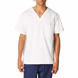 Dickies mens Signature Vneck medical scrubs shirts, White, 3XLarge US