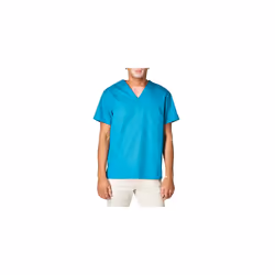 Dickies Mens Big and Tall Signature V-Neck Scrubs Shirt Teal Blue XX