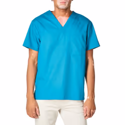 Dickies Mens Signature V-Neck Scrubs Shirt  Teal Blue  Small