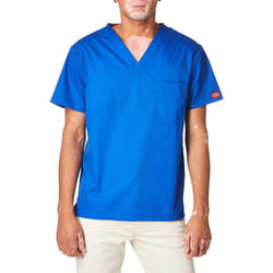 Dickies Mens Big and Tall Signature V-Neck Scrubs Shirt  Royal  XXX-Large