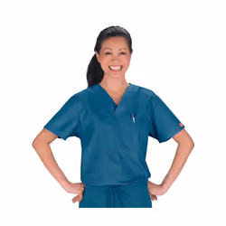 Dickies Mens Signature V-Neck Scrubs Shirt  caribbean Blue  Small