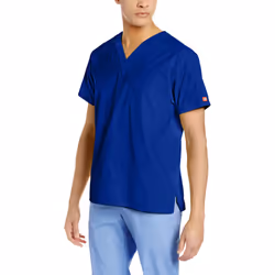 Dickies Men's Signature V-Neck Scrubs Shirt Galaxy Blue Large