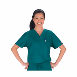 Dickies Mens Big and Tall Signature V-Neck Scrubs Shirt  Hunter  XXXX-Large