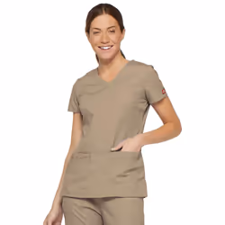 Dickies womens Signature Jr Fit V-neck Top medical scrubs shirts Dark
