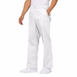 Dickies Men's Signature Elastic Waist Scrubs Pant  White Large Tall