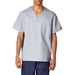 Dickies Mens Big and Tall Signature V-Neck Scrubs Shirt  grey  XXX-Large
