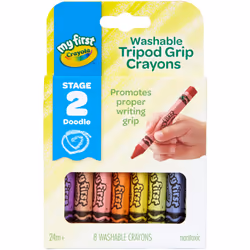 Crayola My First Washable Tripod Grip Crayons-8/Pkg 81-1460