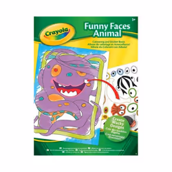 CRAYOLA FUNNY FACES ANIMALS COLOURING BOOK