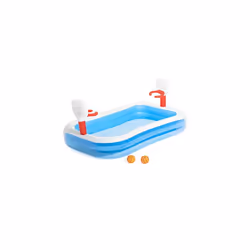 Family Paddling Pool Inflatable Swimming Pool with Basketball Game, Above Ground Pool For Kids and Adults, Outdoor Garden Poo ...