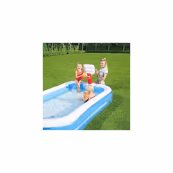 Family Paddling Pool Inflatable Swimming Pool with Basketball Game, Above Ground Pool For Kids and Adults, Outdoor Garden Pool