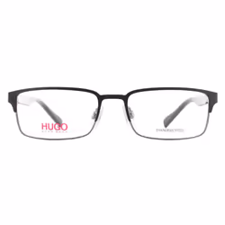 Hugo By Hugo Boss Glasses Frames HG 0136 RZZ Matte Black and Dark Ruthenium