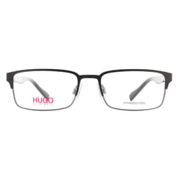Hugo By Hugo Boss Glasses Frames HG 0136 RZZ Matte Black and Dark Ruthenium