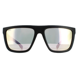 Hugo Boss Sunglasses BOSS 1451/S 0VK DC Matte Black Blue White Silver Mirror