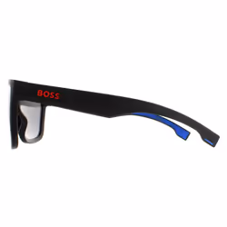 Hugo Boss Sunglasses BOSS 1451/S 0VK DC Matte Black Blue White Silver Mirror