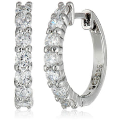 Amazon Essentials Sterling Silver Hinged Huggie Hoop Earrings