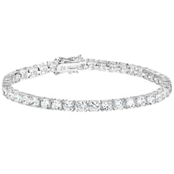 Amazon Essentials Platinum Plated Sterling Silver Round cut cubic Zirconia Tennis Bracelet (4mm)  775
