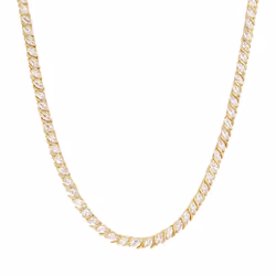 Amazon Essentials Cubic Zirconia Wave Tennis Necklace in 18k Gold Plated Sterling Silver Yellow 18""""
