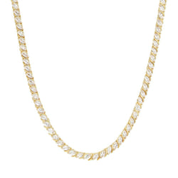 Amazon Essentials Cubic Zirconia Wave Tennis Necklace in 18k Gold Plated Sterling Silver  Yellow  18""""