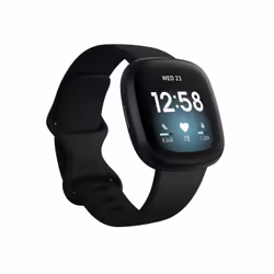 Smartwatch Fitbit Versa 3 dial black 40mm strap silicone sports GPS watch
