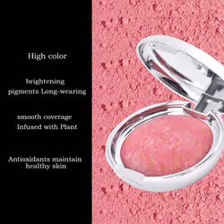 POPCODE Baked Blush Marbleized Powder Blush for Cheeks  Lightweight Natural Finish  Infused with Vitamin E  Vegan & Cruelty Free  Talc Free - #001 FAN