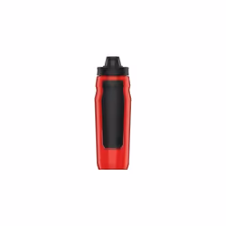 Under Armour 32oz Playmaker Squeeze Water Bottle, Sanitary Cap Cover, High Flow Push/Pull Nozzle, Non-Slip Grip, Finger Loop Carry, Fits Bike Hol