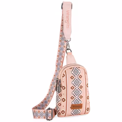 Wrangler Aztec Crossbody Sling Bags for Women Cross Body Purse with Detachable Strap WG2205-210PK