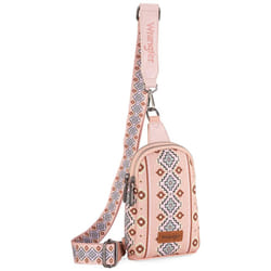 Wrangler Aztec Crossbody Sling Bags for Women Cross Body Purse with Detachable Strap WG2205-210PK