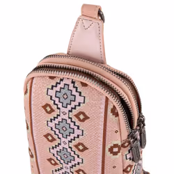 Wrangler Aztec Crossbody Sling Bags for Women Cross Body Purse with Detachable Strap WG2205-210PK