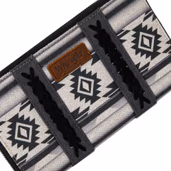 Wrangler Full Size Wallet Purse for Women Western Aztec Clutch Wristlet Wallet with Credit Card Holder LG-WG133-W006BK