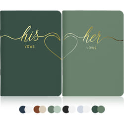LSSH GmbH Wedding Vow Books Original Vow Books His and Hers Perfect Wedding Essentials for Your Wedding Day 28 Pages  5.5"" X 4"" (Dark Gree
