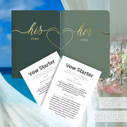 LSSH GmbH Wedding Vow Books Original Vow Books His and Hers Perfect Wedding Essentials for Your Wedding Day 28 Pages  5.5"" X 4"" (Dark Gree