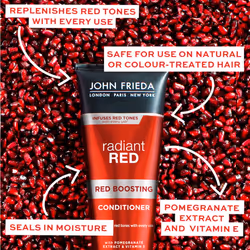 John Frieda Radiant Red Red Boosting Shampoo  Daily Shampoo  Helps Enhance Red Hair Shades  83 Ounce  with Pomegranate and Vita