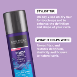 John Frieda Anti Frizz  Frizz Ease Dream Curls Daily Styling Spray for Curly Hair  Revitalizes Natural Curls  2-6.7 Oz