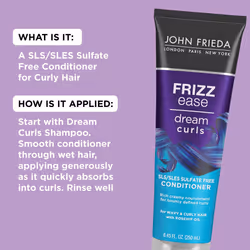 John Frieda Frizz Ease Dream Curls Conditioner  Hydrates and Defines Curly  Wavy Hair  Helps Control Frizz  SLS/SLES Sulfate Free  Enhances Natural Cu