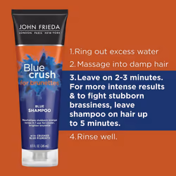John Frieda Blue Crush Blue Shampoo for Brunettes  Crush Brassy Hair Tones for Brunettes  8.3 oz (2 Pack)