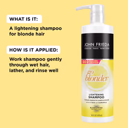 John Frieda Sheer Blonde Go Blonder Blonde Shampoo  Gradual Lightening Shampoo  with Citrus and Chamomile  featuring our BlondMend Technology  16 oz