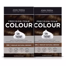 John Frieda Brown Permanent Precision Hair color Foam Hair Kit Brown Hair Dye 5N Medium Natural Brown Hair Color Pack of ...