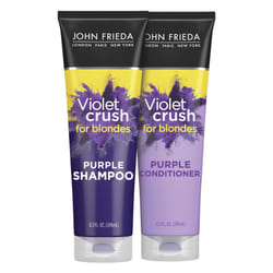 John Frieda Violet Crush Purple Shampoo and Conditioner Set - Blonde Toner Neutralizing Yellow Tones for Bleached and Platinum Hair  Enhancing Blonde