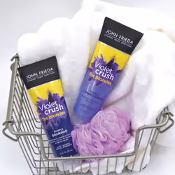 John Frieda Violet Crush Purple Shampoo and Conditioner Set - Blonde Toner Neutralizing Yellow Tones for Bleached and Platinum Hair  Enhancing Blonde