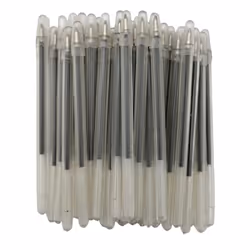 24 Bulk Pack 4"" Clear Flexible Round Barrel Pens with Cap for Comfortable Writing (Blue)