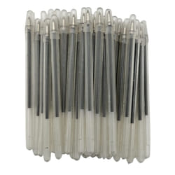 24 Bulk Pack 4"" Clear Flexible Round Barrel Pens with Cap for Comfortable Writing (Blue)