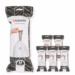 Brabantia PerfectFit Trash Bags Size M/16 Gal Thick Plastic Trash Can Liners with Drawstring Handles 120 Bags