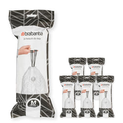 Brabantia PerfectFit Trash Bags Size M/16 Gal Thick Plastic Trash Can Liners with Drawstring Handles 120 Bags