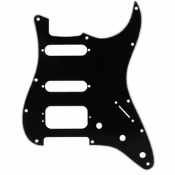 Fender Modern Pickguard HSS Stratocaster 11-Hole - Black 3-Ply (3-Screw Hum)